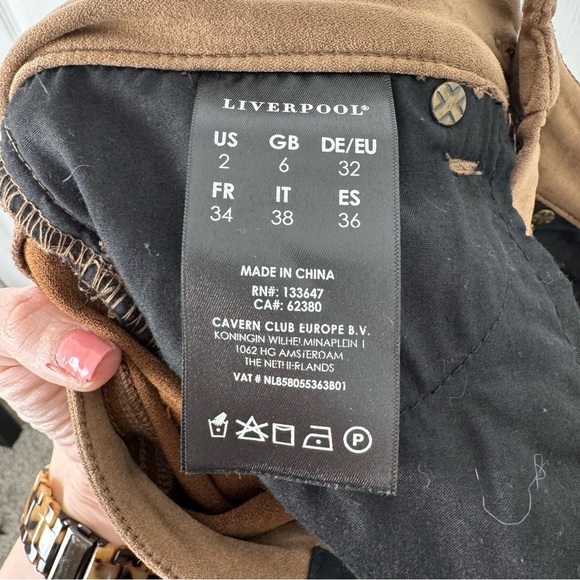 Liverpool Brown Women's Suede Pants - Picture 6 of 9